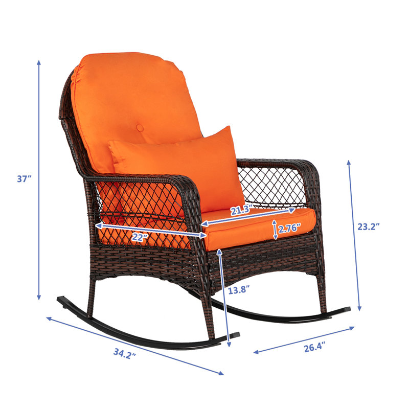 Chaise berçante d'extérieur en osier Ashawnti