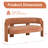 Upholstered Barrel Backrest Loveseat Sofa-734679136