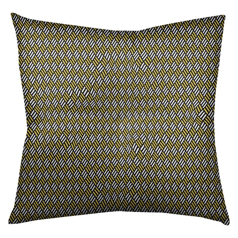 Coussin de sol Katelyn Elizabeth, 26 x 26, Noir / Jaune