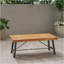 Table basse d'extérieur en bois d'acacia, finition teck / métal rustique brun et noir