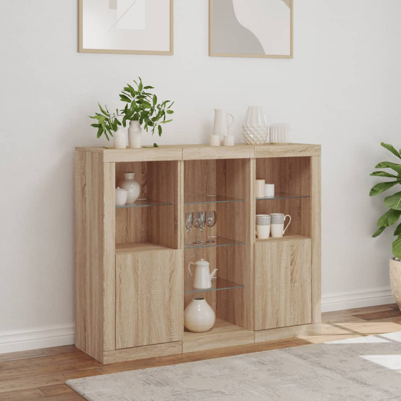 Azsa 123cm Sideboard, Sonoma Oak