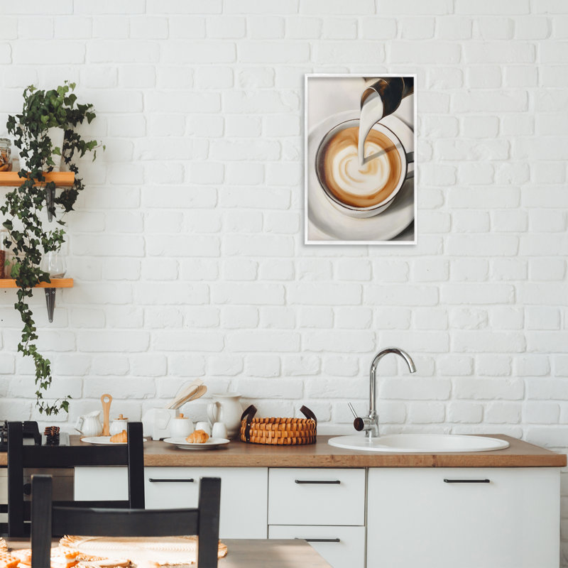Giclée encadrée «Versing Latte Milk Swirl», conception par Annabelle Hall, H 18 po x l 12 po