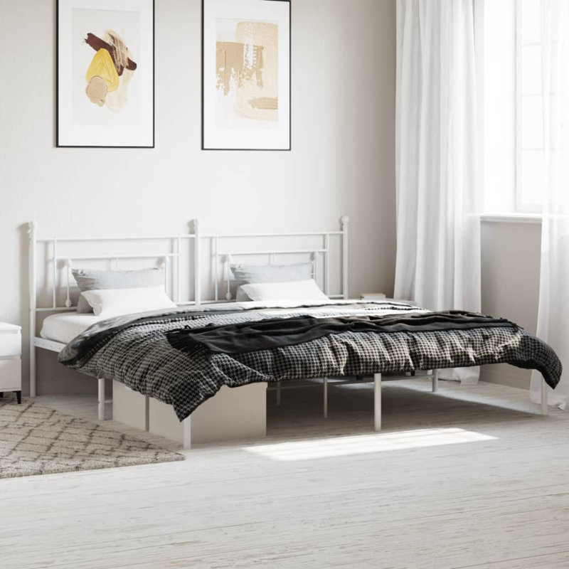 Acari Metal Bed, White, 90 x 200cm