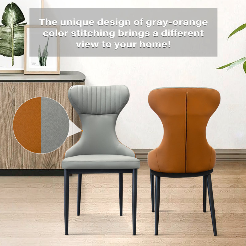 Emiljan Faux Leather Upholstered Side Dining Chairs