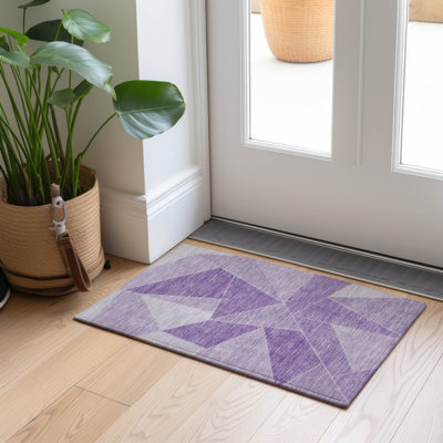 Tapis intérieur / extérieur en polyester tissé à la machine Kinslee
