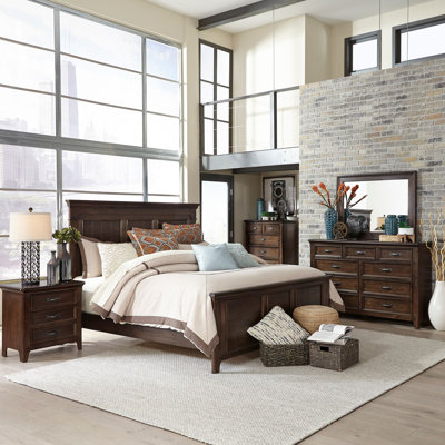 King Panel Bed, Dresser & Mirror, Chest, Night Stand -  Wildon Home®, 5350875706AE468EAB940638E7136C61