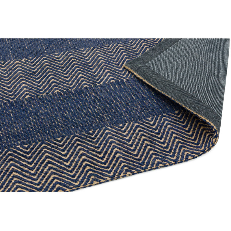 Aaisha Jute Flatweave Navy Rug, Rectangle 100 x 150cm
