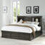 Grand lit de rangement gris foncé