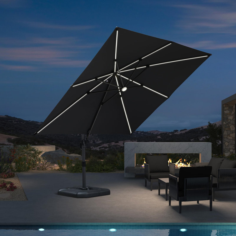 Carone 3m Square Cantilever Parasol, Grey