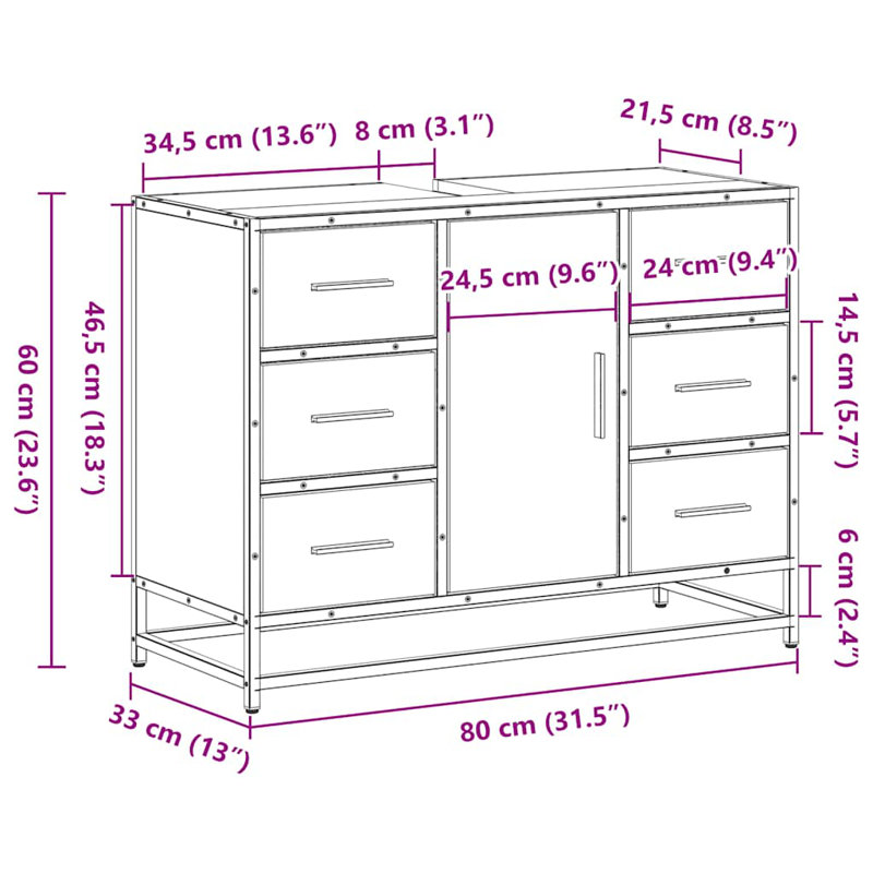 Alun Bathroom Cabinet, Sonoma Oak