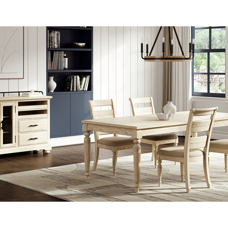 Table with Leaf - Whitewash