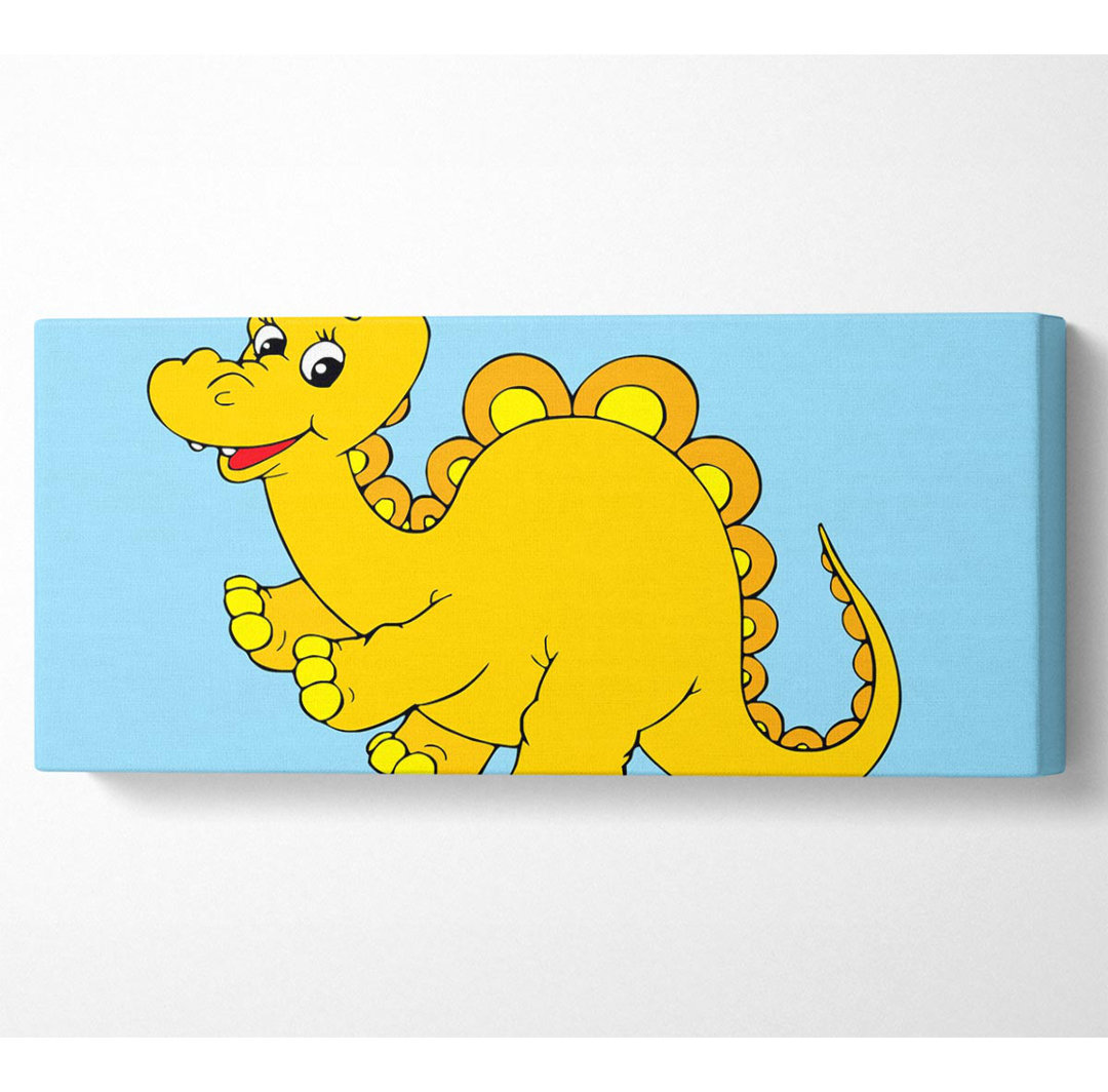 Big Happy Dinosaur Baby Blue - Kunstdrucke auf Leinwand