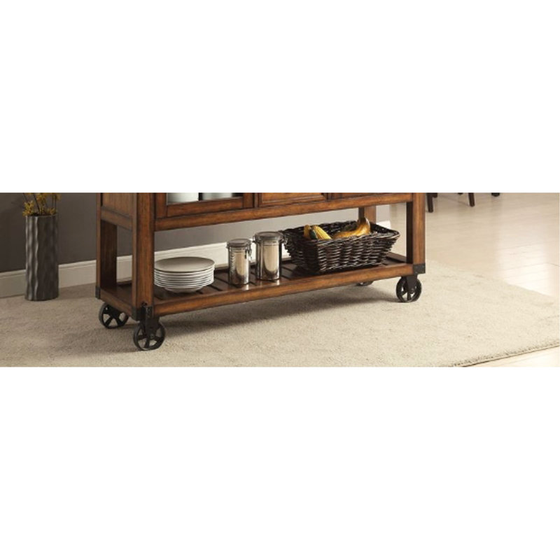 Juran Rectangular Kitchen Cart in Distressed Chestnut