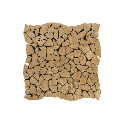 Walnut Travertine Tumbled Flat Pebble Mosaic Tile