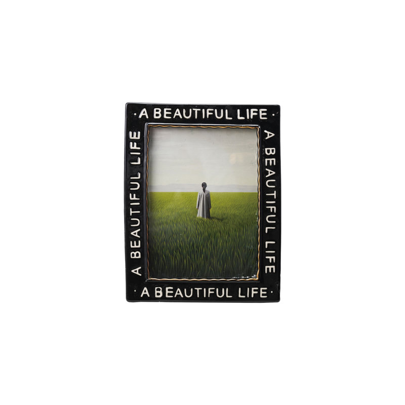 Cadre photo en grès «A Beautiful Life», noir