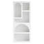 70.87” Tall White Geometric Arched 5-Shelf Art Display Bookcase For Living Room, Office, Bedroom