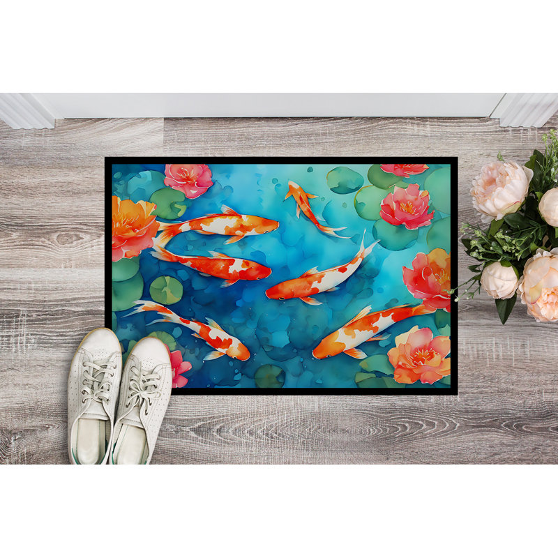 Koi Fish Doormat, L 18 po x L 27 po