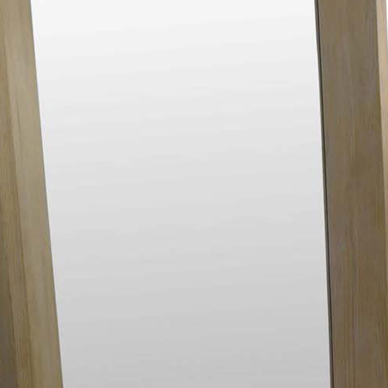 Miroir de plancher rectangulaire Cisy, 75 pouces, cadre chêne brun clair