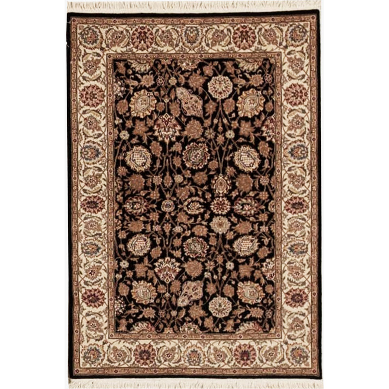 Wool Oriental Area Rug in Black/Brown
