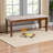 Violette Gray Fabric Upholstered & Walnut Brown Dining Bench, 18.69" H X 47.56" W X 15.81" D