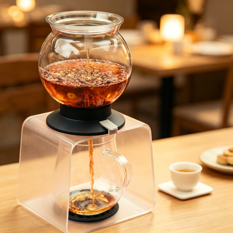 Support pour égouttoir à thé Largo, capacité de 800 ml, fonctionnement à un bouton, facile à utiliser et à nettoyer, accessoires d'infusion de thé modernes