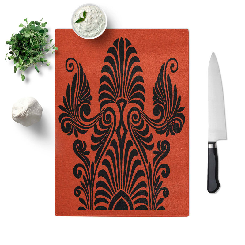 Tempered Glass Illustration Chopping Board, 28.5 cm W x 39 cm L