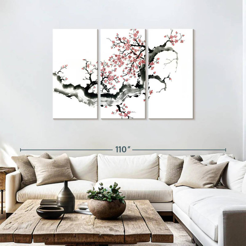 Harnek Plum Blossom Branch III, 48" H x 74" W