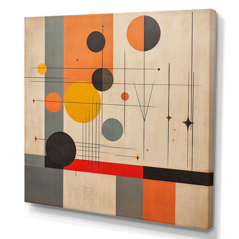 Impression sur toile Midcentury New Balance Abstract Retro Geometrics I - Modern Midcentury, 24" H x 24" W