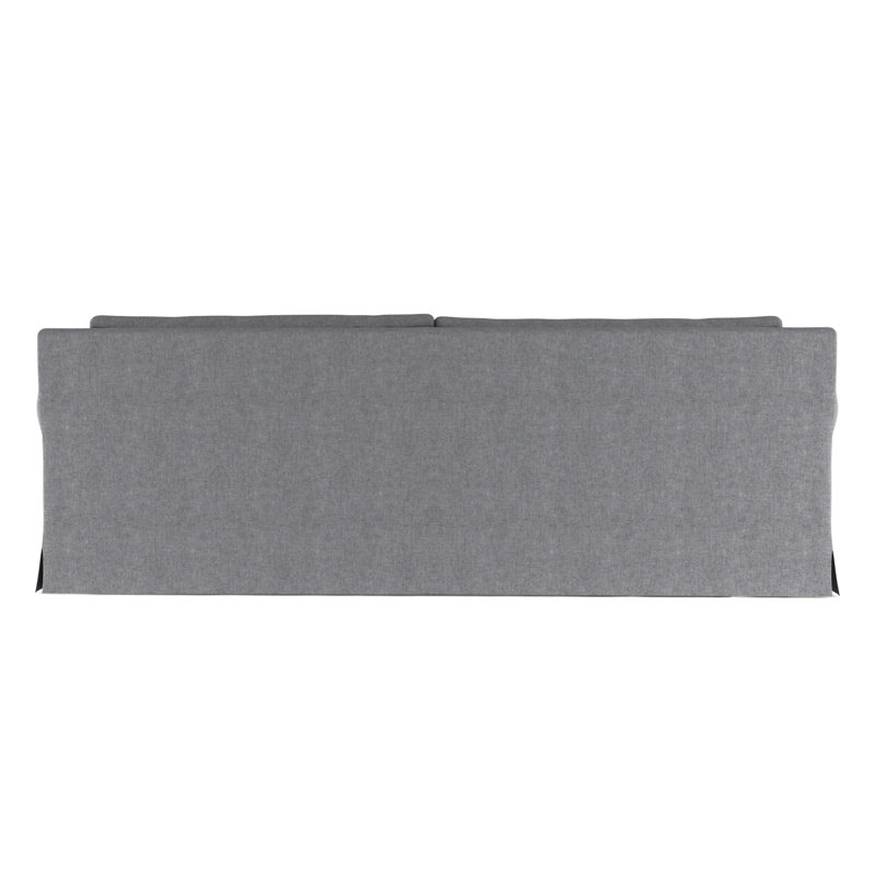 Canapé à accoudoirs arrondis Ludlow, Peluche velours pierre ponce, H 34 po x l 84 po x P 38 po, Naturel
