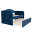 Mobilier de chambre à coucher moderne en tissu de velours à lattes bleu marine-1921147373