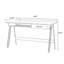 Bureau rectangulaire en bois massif brun + argenté + acier inoxydable avec 1 tiroir-872566532