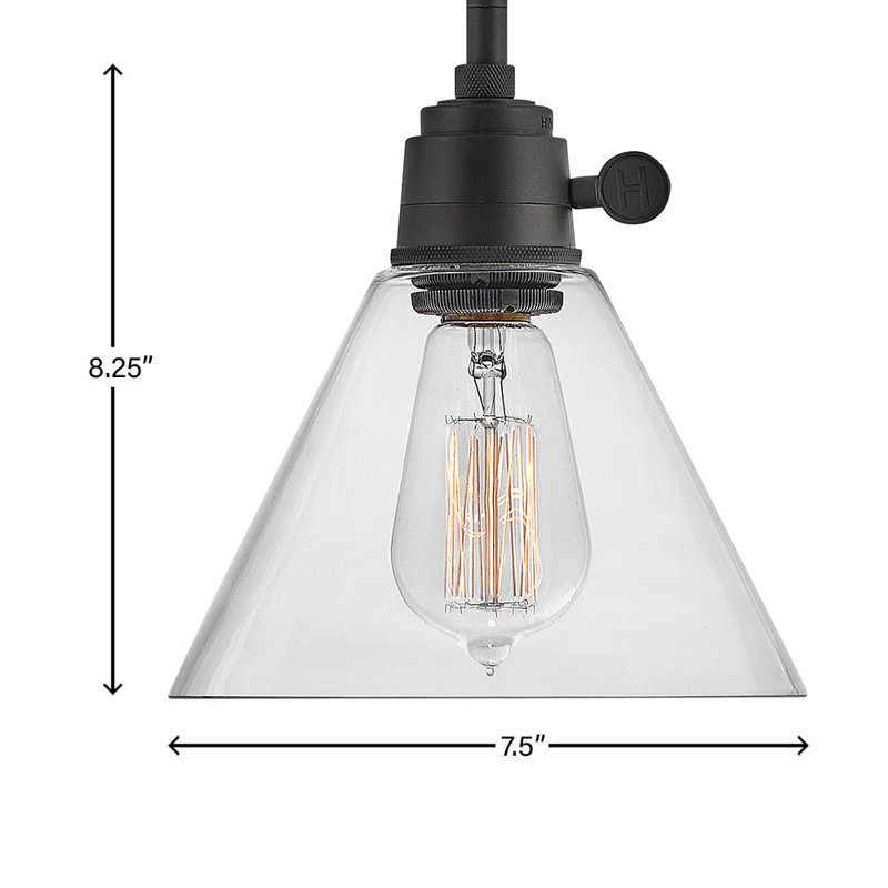 Arti 41" Transitional Black LED Pendant with Clear Glass Shade