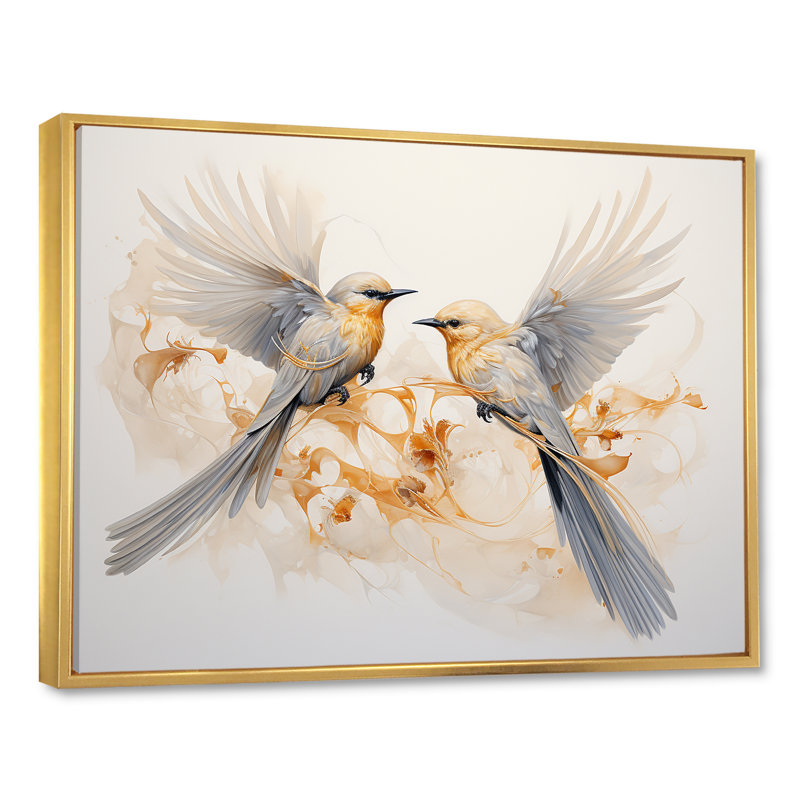 Birds Of Paradise And Flowers Harmony - Animals, reproduction d'art sur toile, H 34 po x l 44 po x P 1,5 po
