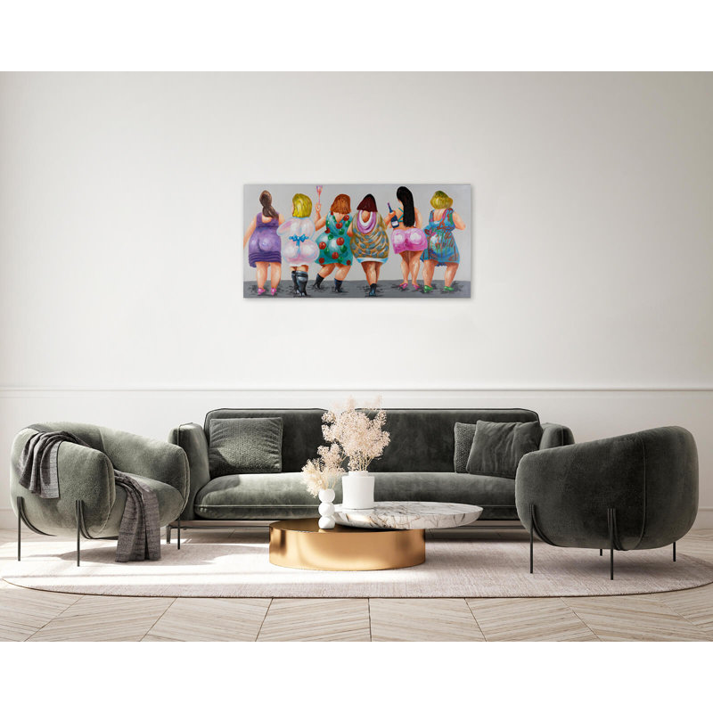 Girls Night Hand Painted Acrylic Painting