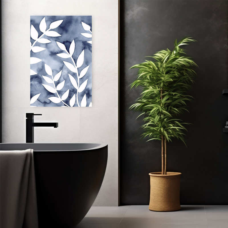 Art mural contemporain abstrait marine 2, 24" H x 16" W