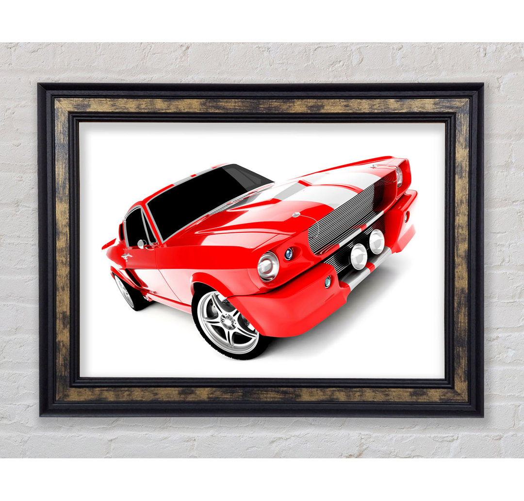 Mustang Red Side Profile - Einzelner Bilderrahmen Kunstdrucke