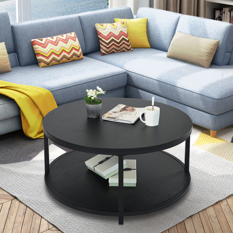 Kensei Nesting Coffee Table, Black, 18" H x 36" W x 36" L