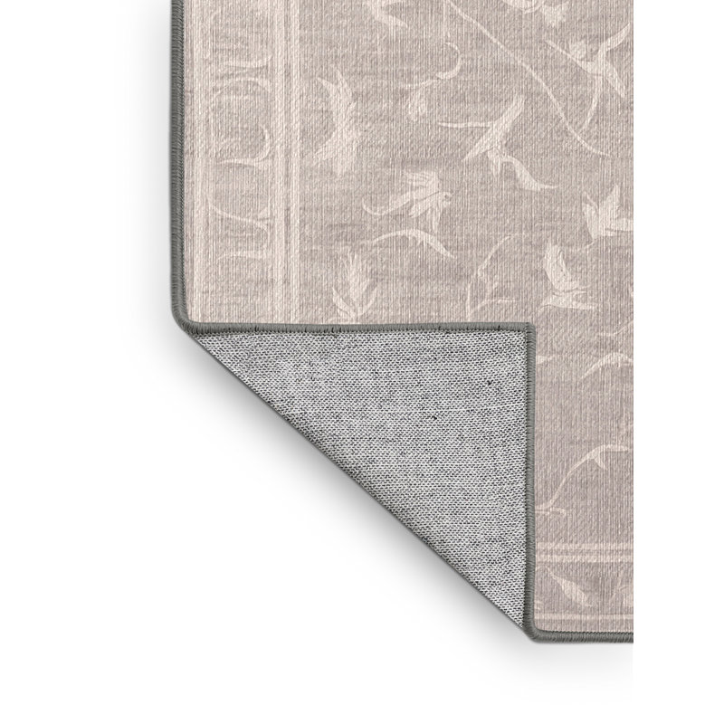 Machine Washable Gray Area Rug, Rectangle 2' x 3'