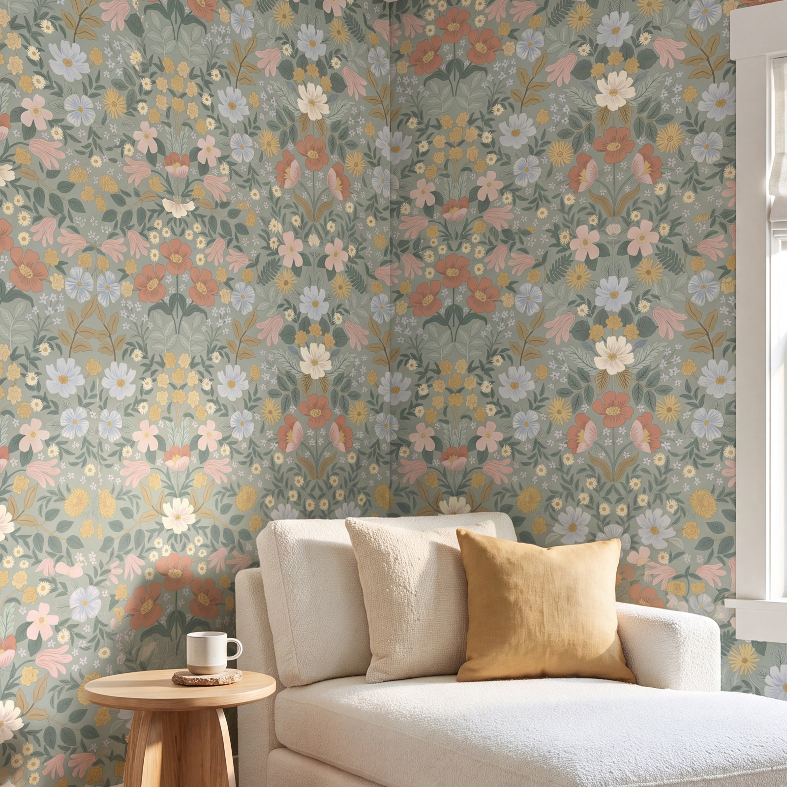 Bramble Garden Self-Adhesive Roll, Sage