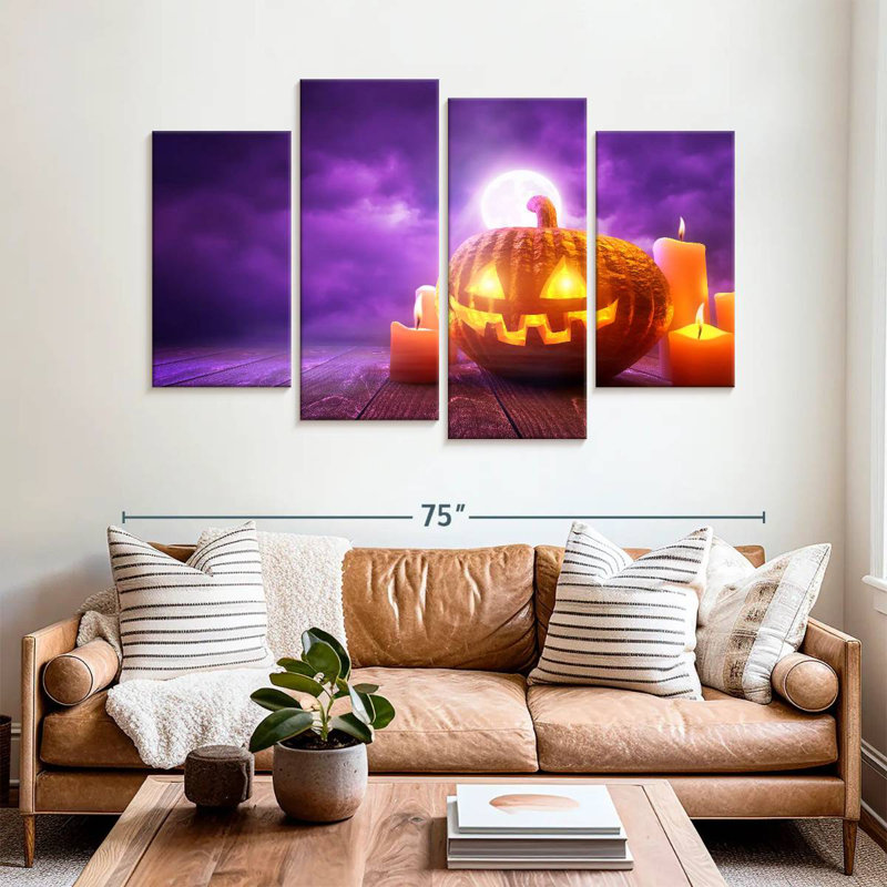 Lelend Glowing Halloween Pumpkin, 42'' H x 68'' W
