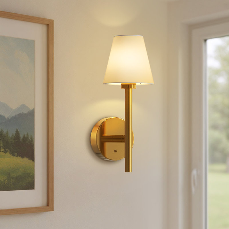 Alcester Rechargeable Wall Light, RGBCW, Fabric Shade, App & Remote Control, 8000Mah Battery