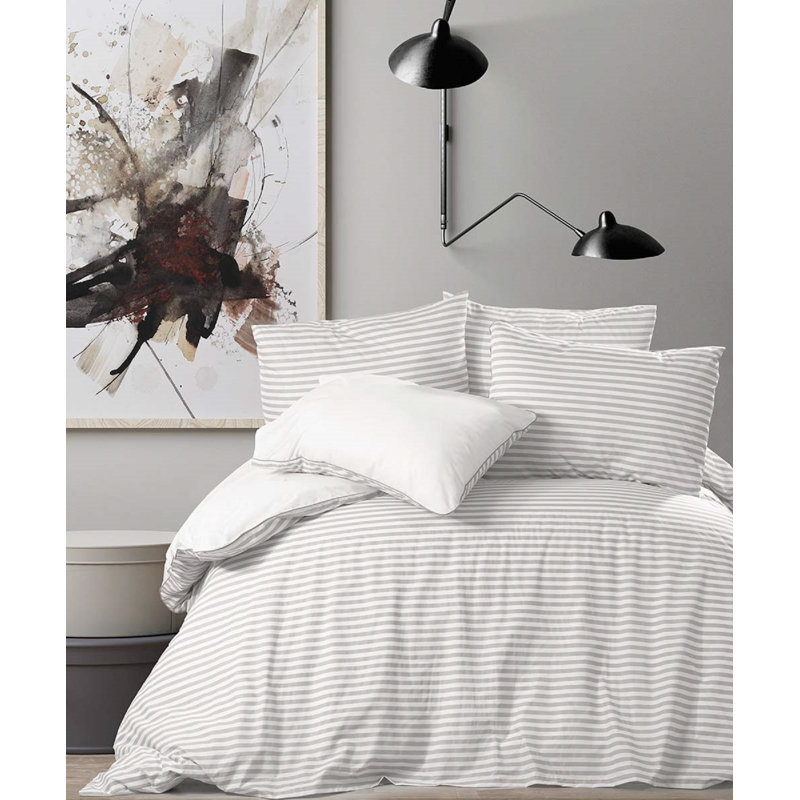 Cotton Duvet Cover, Queen Duvet Cover + 4 Queen Shams, White