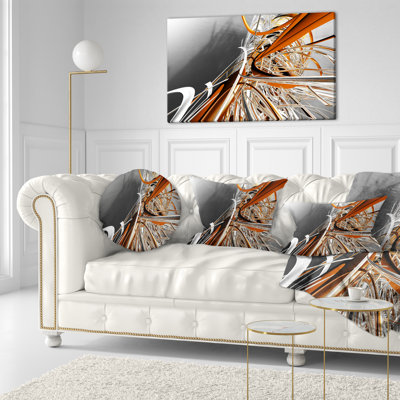 Coussin décoratif à rayures designart’fractal red n white