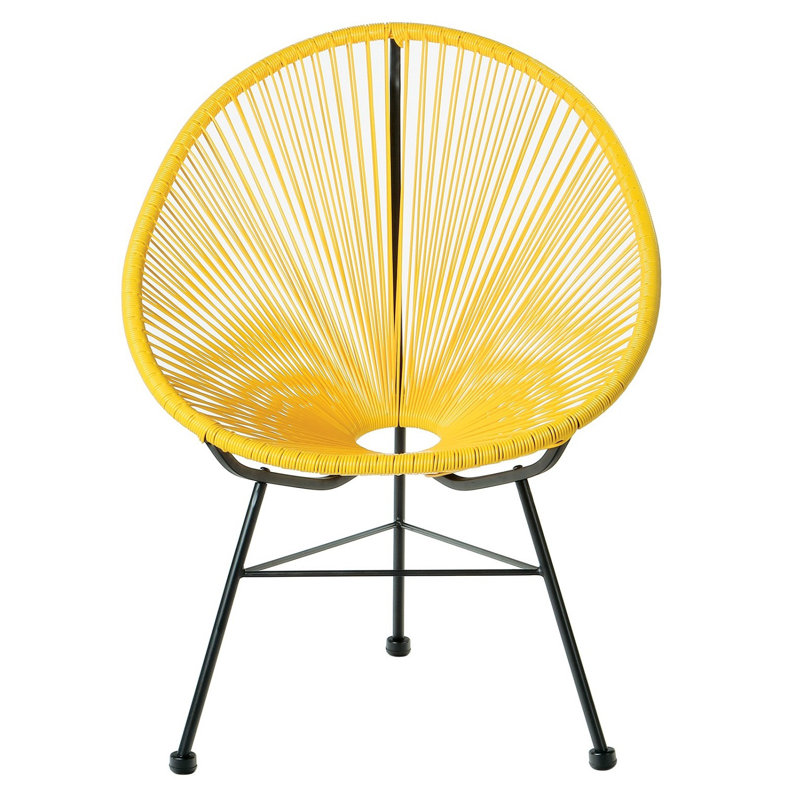 Chaise Acapulco, Jaune / cadre noir