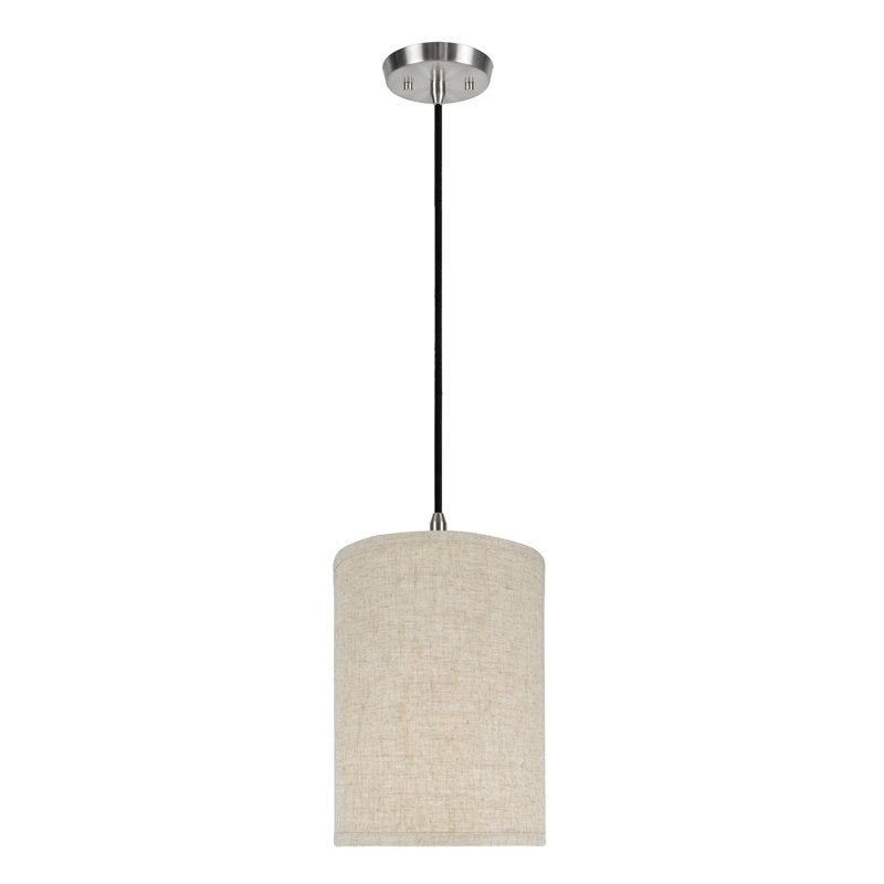 Luminaire suspendu à cylindre simple 1 lumières Coby, Blanc