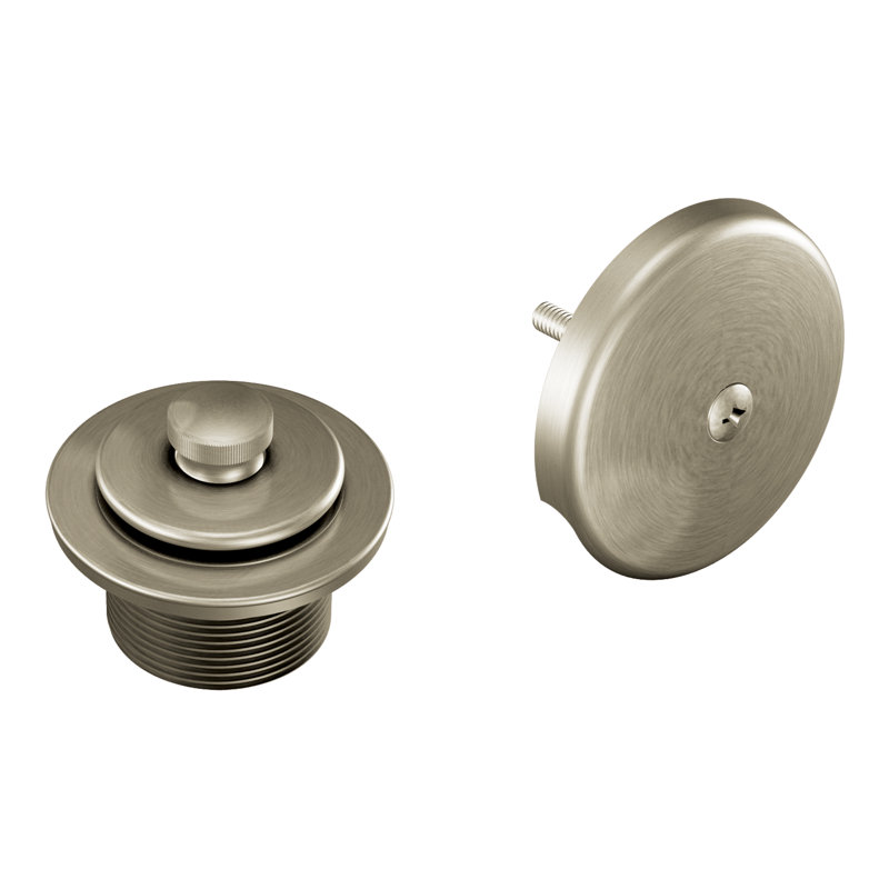 Moen Push-N-Lock Metal Tub and Shower Drain Kit, Brushed Nickel