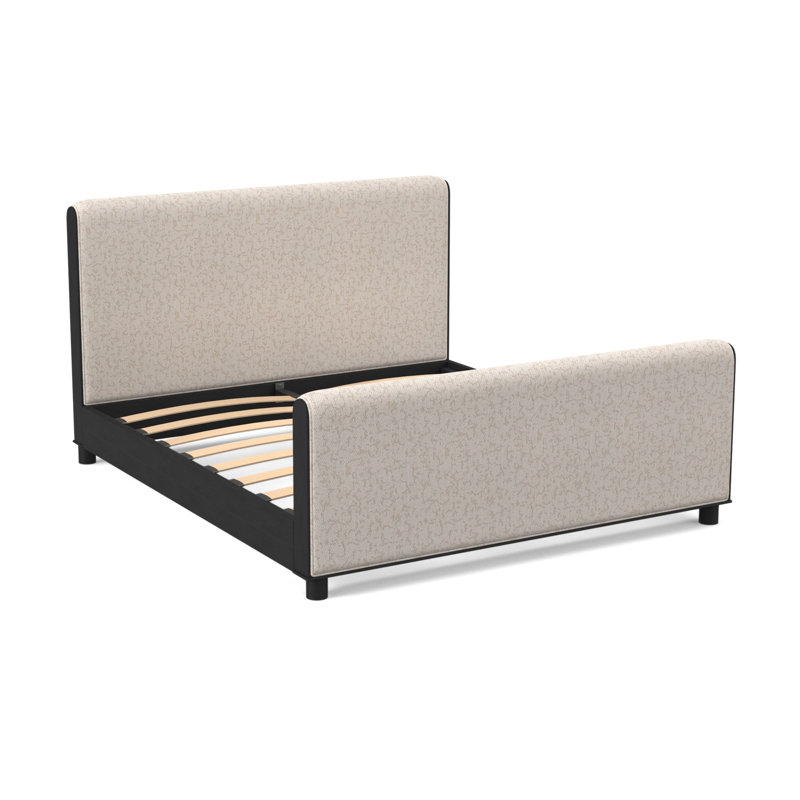 Rollo Upholstered Bed, Espresso, Elise 100% Polyester