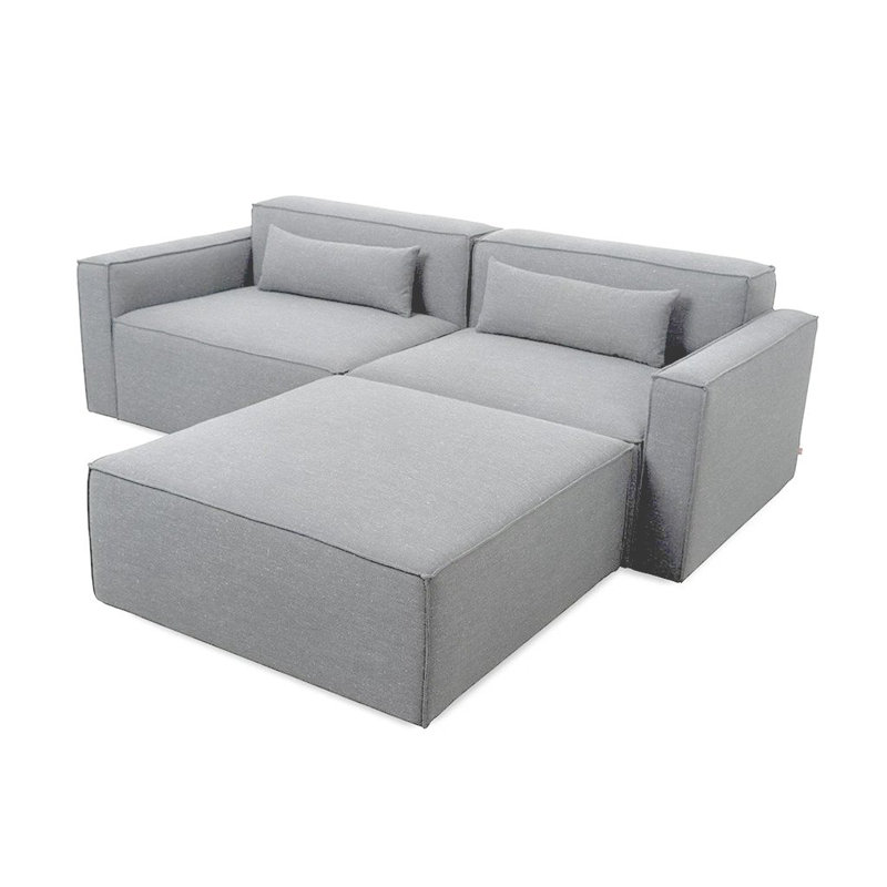 Mix Modular 3-Pc Sectional, Parliament Stone Performance Twill