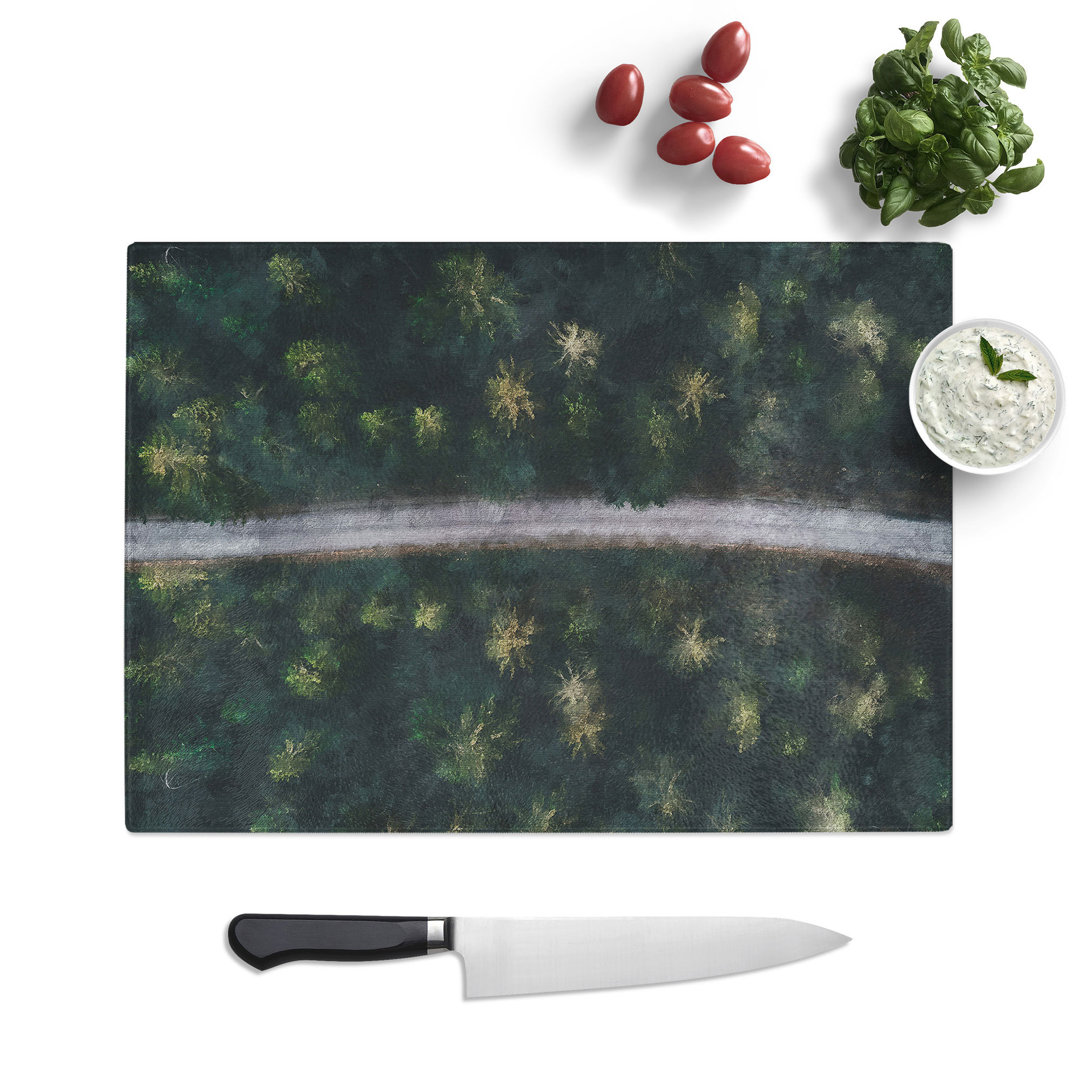 The Forest Road in Sweden Painting Chopping Board