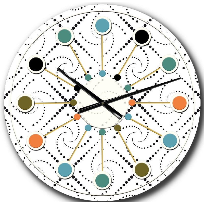 Horloge murale rétro Mid-Century, Surdimensionné